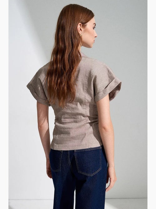 Camisa ajustada texturizada de manga corta dilvin - Kiabi Camisa ajustada texturizada de manga corta dilvin - Kiabi