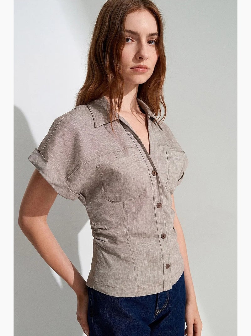 Camisa ajustada texturizada de manga corta dilvin Arena - Kiabi