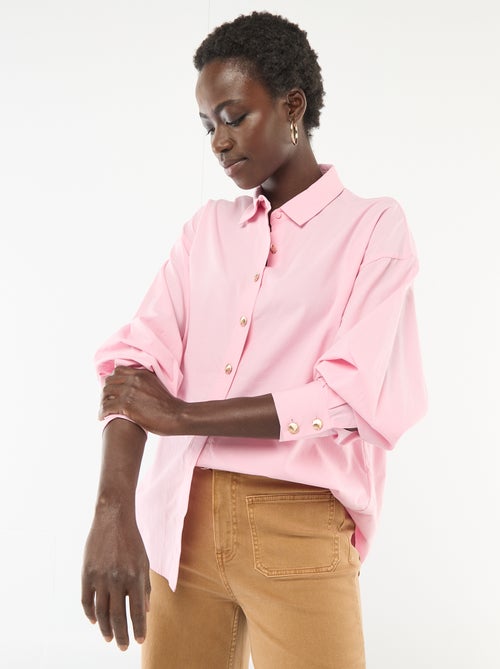 Camisa ancha con botones de concha - Kiabi