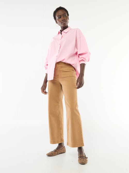 Camisa ancha con botones de concha - Kiabi