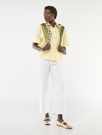 Camisa ancha con botones de estrella