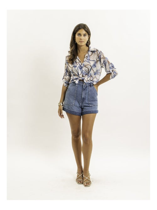 Camisa anudada estampada OBERDA - Kiabi