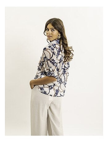 Camisa anudada estampada OBERDA