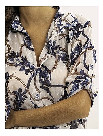 Camisa anudada estampada OBERDA