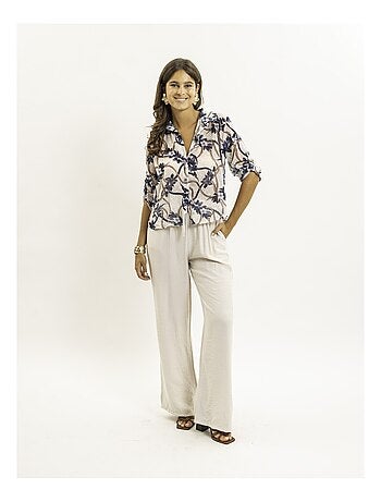 Camisa anudada estampada OBERDA