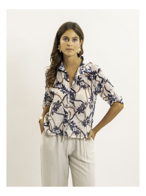 Camisa anudada estampada OBERDA - Kiabi