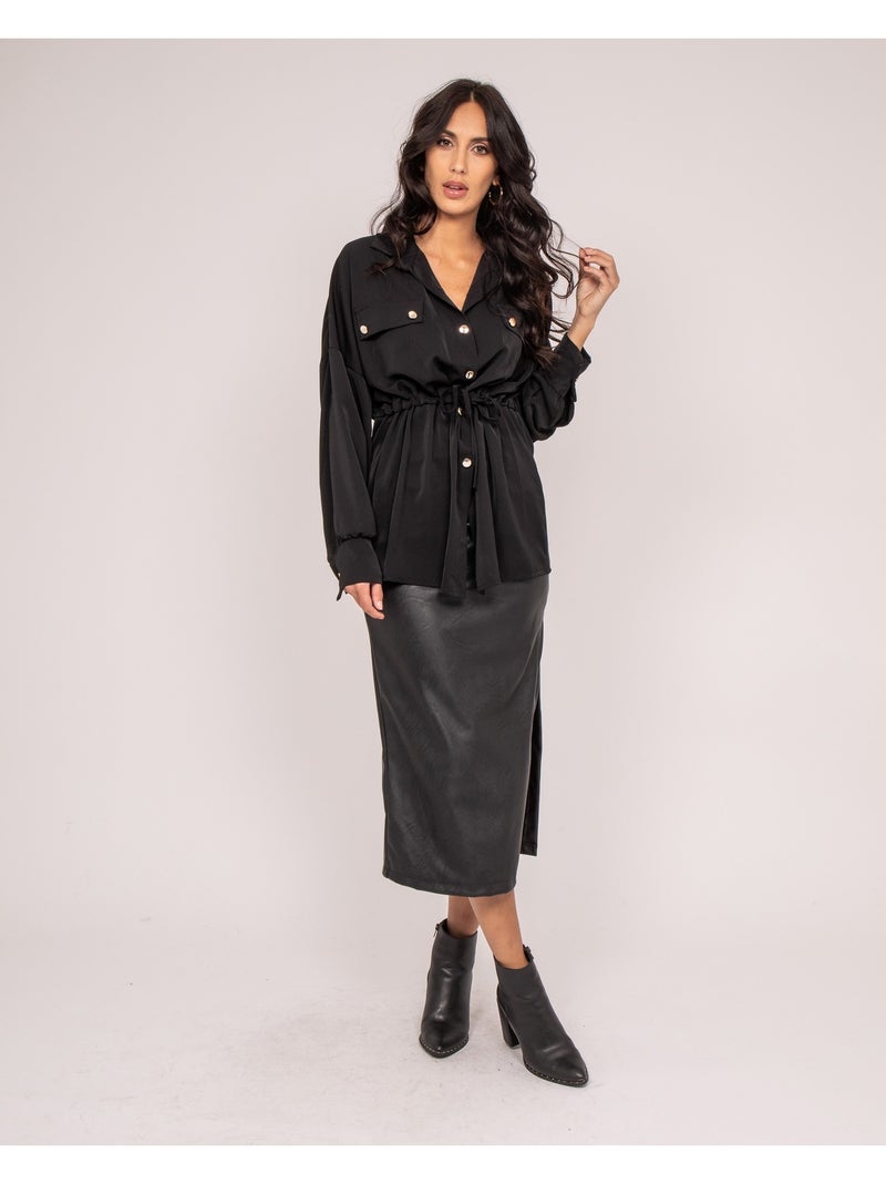 Camisa avec cordon ORELLE Negro - Kiabi