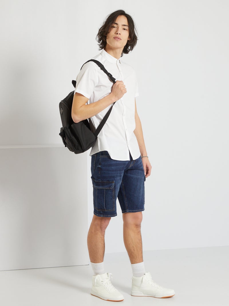 Camisa básica de algodón Blanco - Kiabi