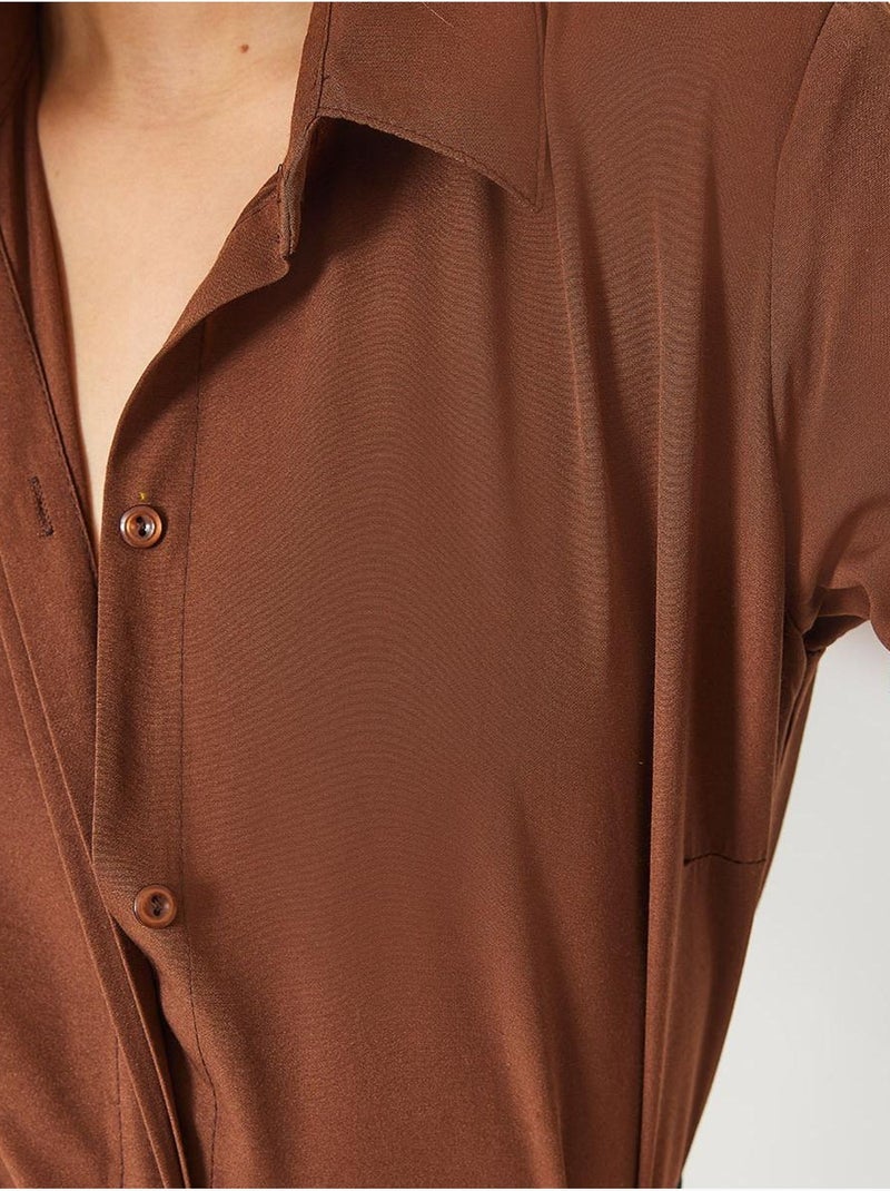 Camisa básica de corte regular lucci Marrón chocolate - Kiabi