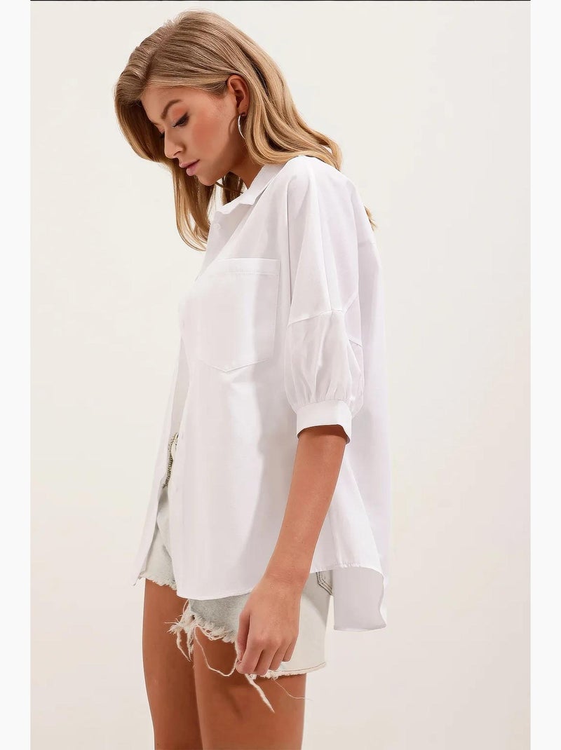 Camisa básica de manga corta extragrande bdart Blanco - Kiabi