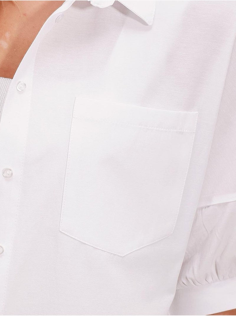 Camisa básica de manga corta extragrande bdart Blanco - Kiabi