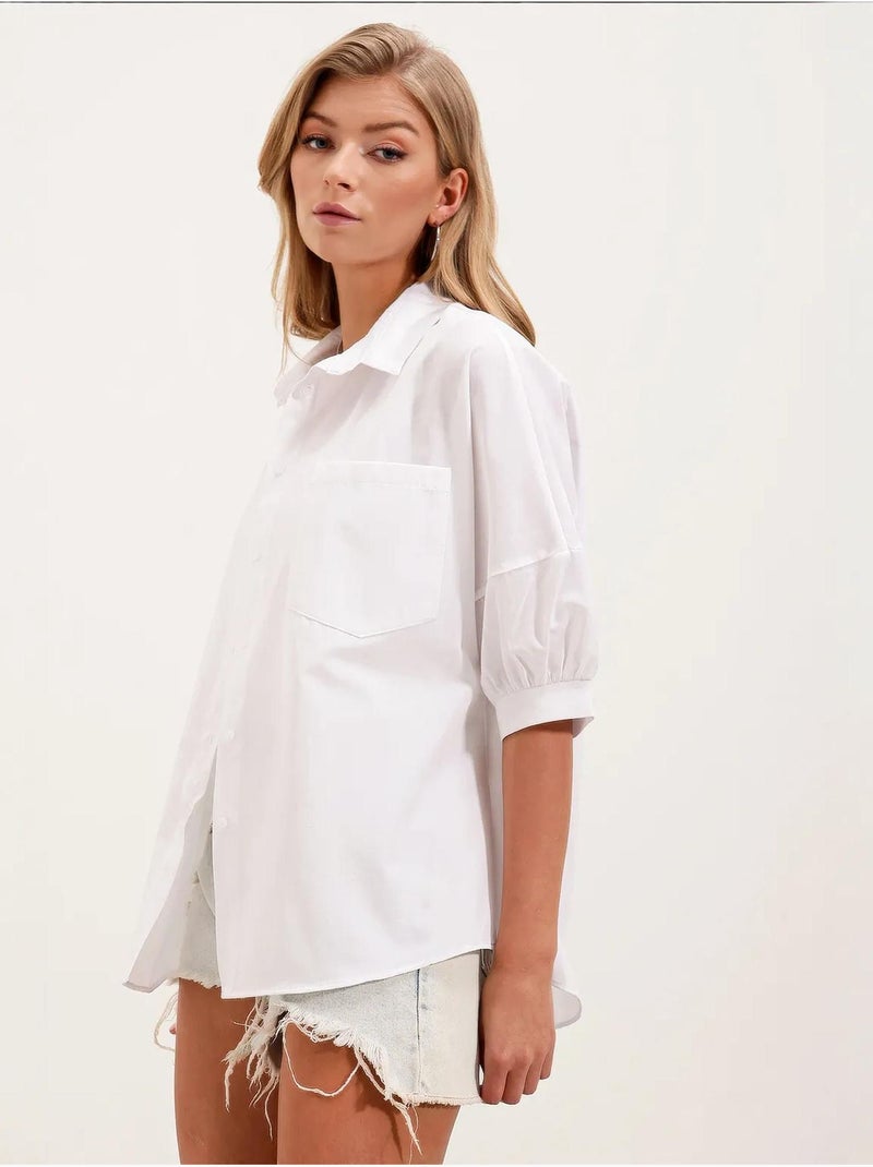 Camisa básica de manga corta extragrande bdart Blanco - Kiabi