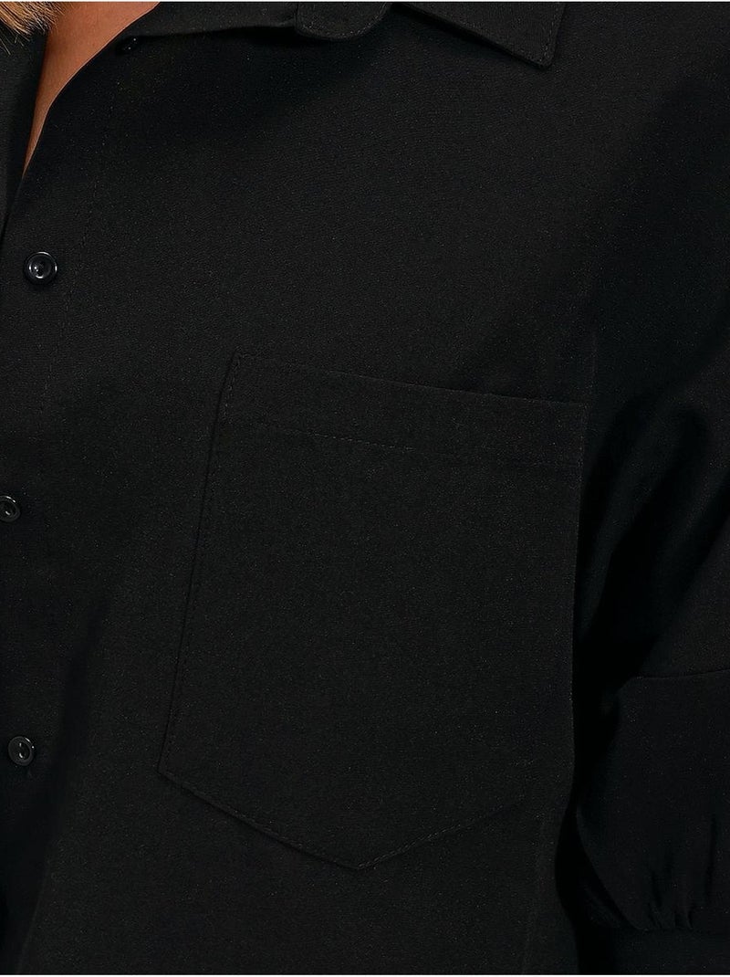 Camisa básica de manga corta extragrande bdart Negro - Kiabi