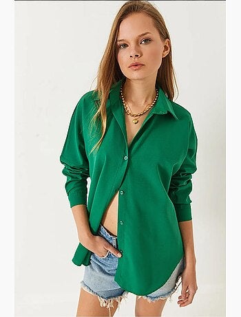 Camisa básica de manga larga con cierre de botones lucci
