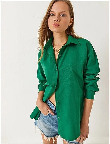 Camisa básica de manga larga con cierre de botones lucci