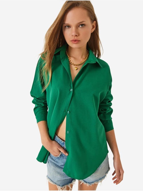 Camisa básica de manga larga con cierre de botones lucci - Kiabi Camisa básica de manga larga con cierre de botones lucci - Kiabi