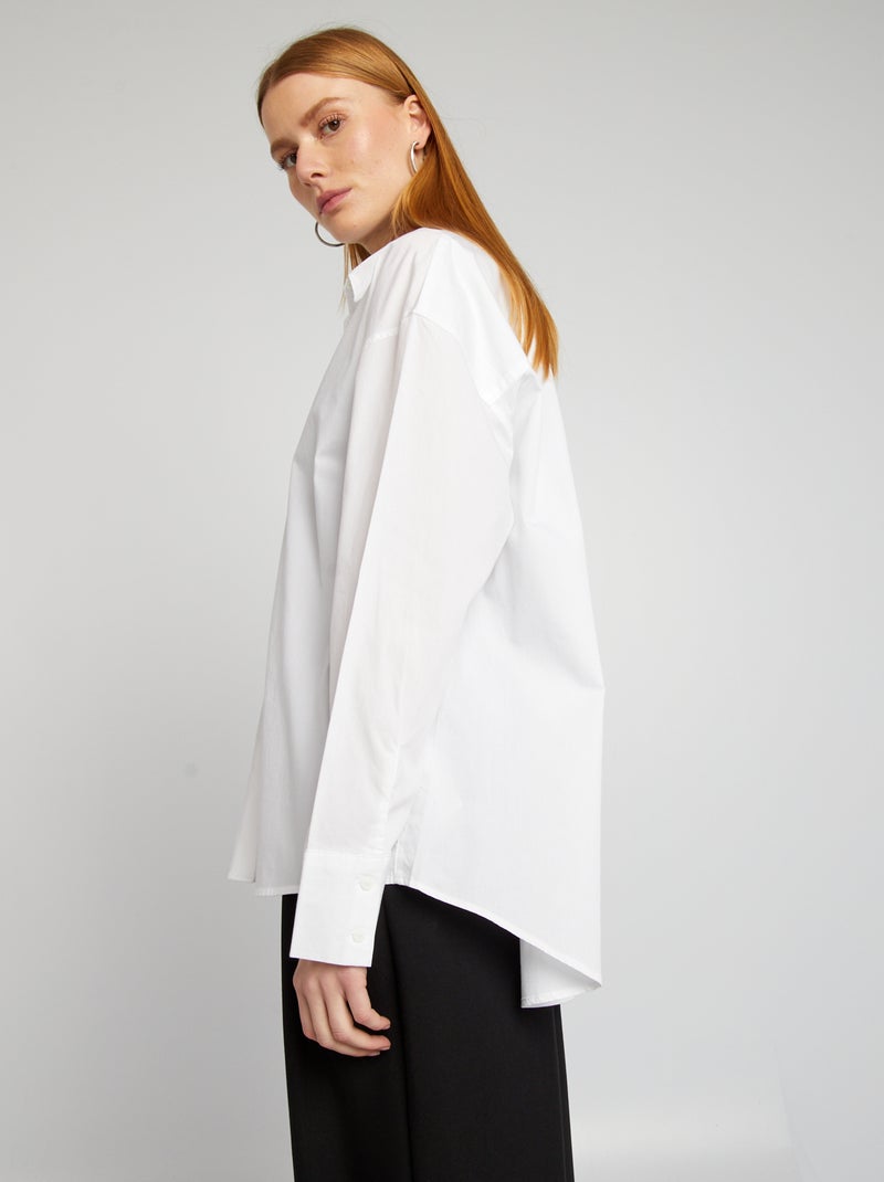 Camisa básica de popelina BLANCO - Kiabi