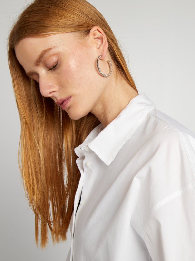 Camisa básica de popelina BLANCO - Kiabi