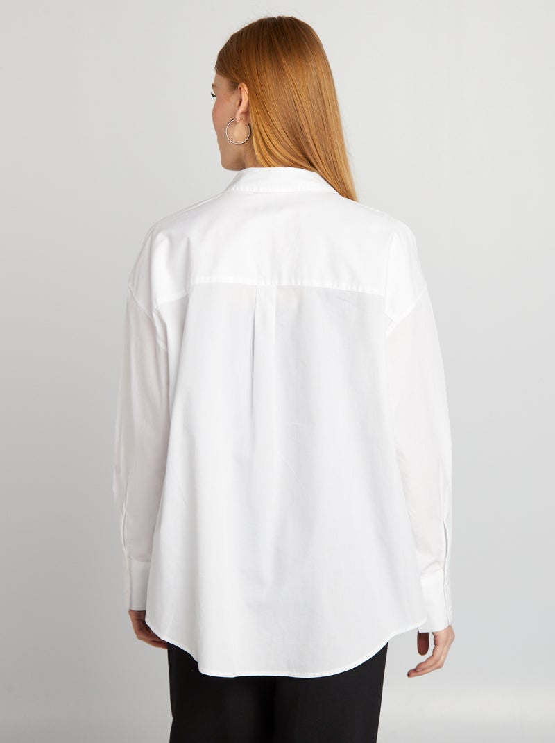 Camisa básica de popelina BLANCO - Kiabi
