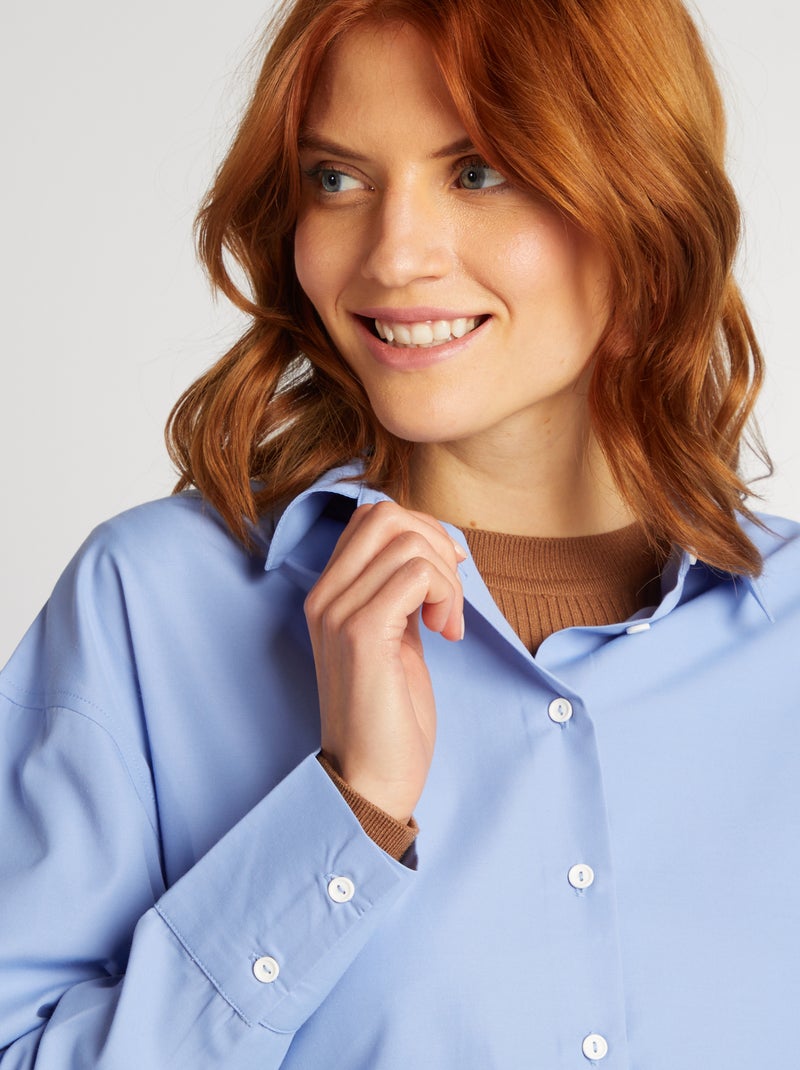 Camisa básica de popelina PURPURA - Kiabi