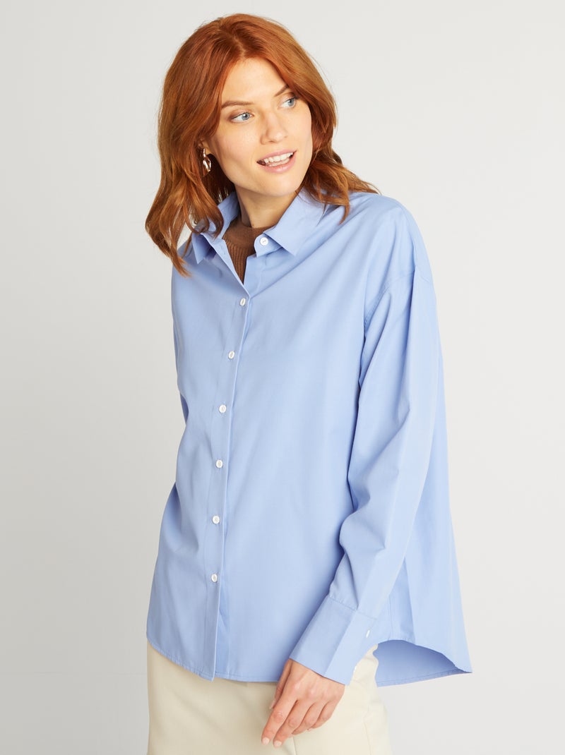 Camisa básica de popelina PURPURA - Kiabi