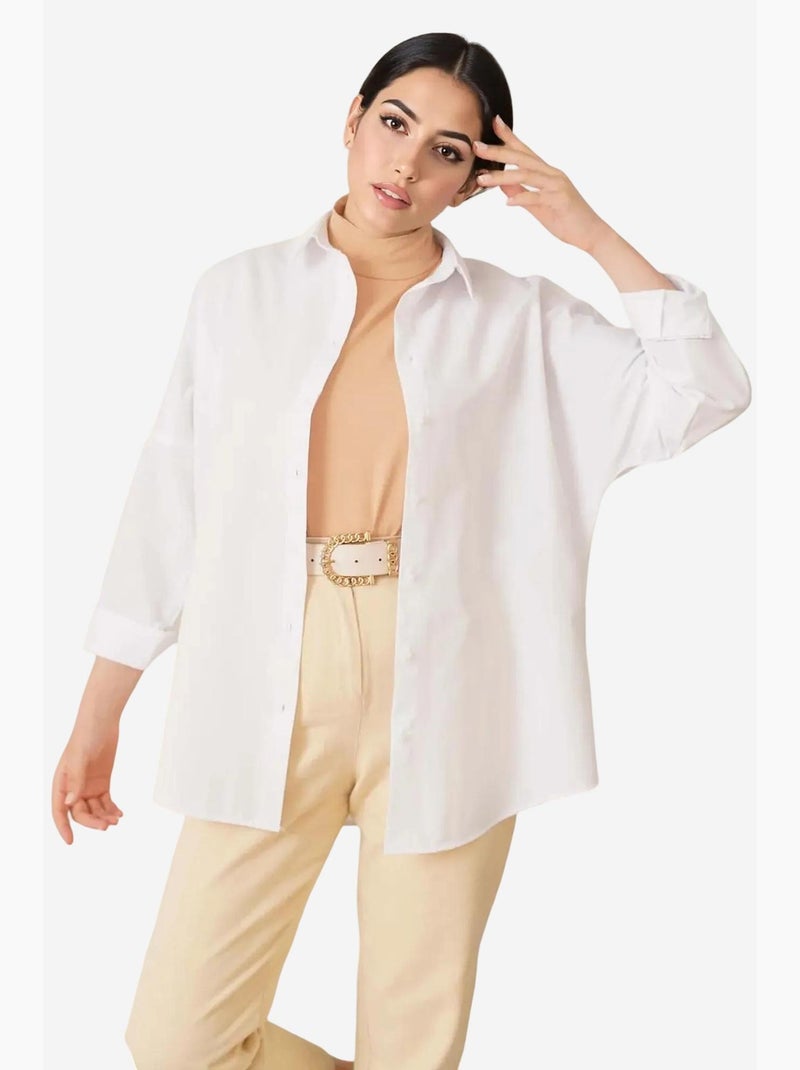 Camisa básica extragrande bdart Blanco - Kiabi