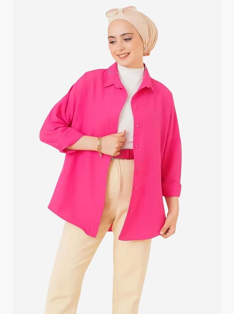 Camisa básica extragrande bdart Rosa fluo/Solinotes - Kiabi
