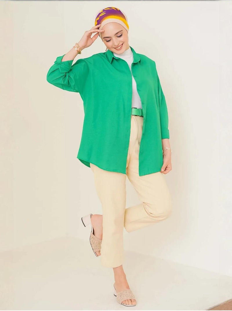 Camisa básica extragrande bdart Verde esmeralda - Kiabi