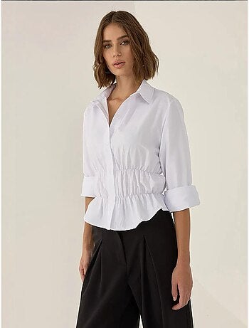 Camisa blanca con botones valletta hiccup