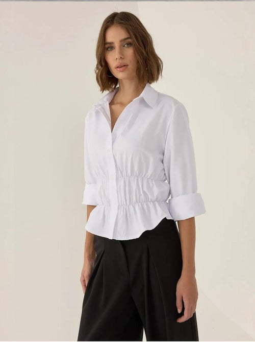 Camisa blanca con botones valletta hiccup - Kiabi Camisa blanca con botones valletta hiccup - Kiabi