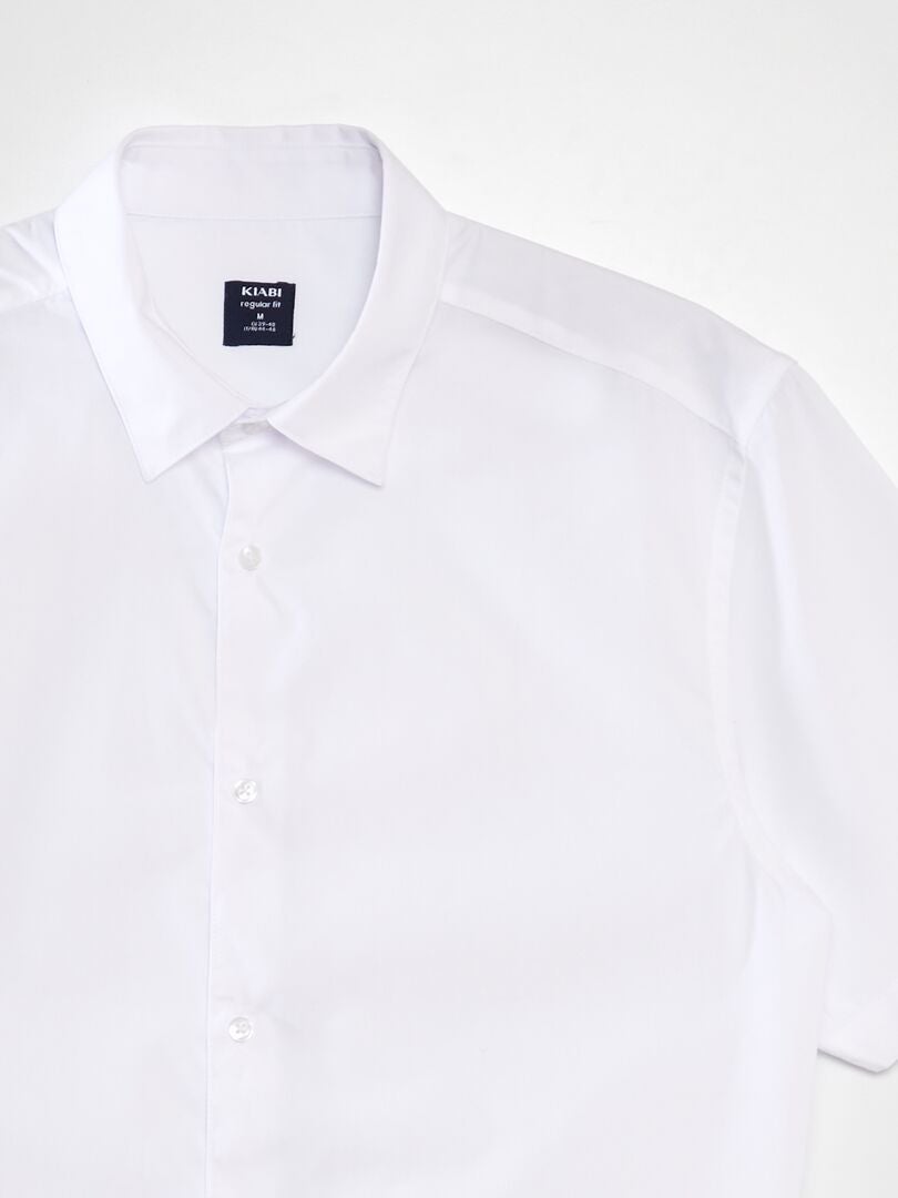 Camisa blanca de manga corta blanco - Kiabi