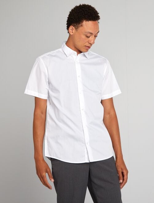 Camisa blanca de manga corta - Kiabi