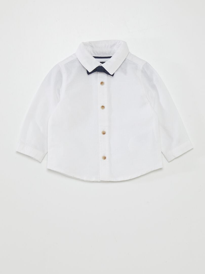 Camisa blanca + pajarita - 2 piezas blanco - Kiabi