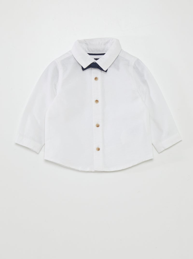 Camisa blanca + pajarita - 2 piezas blanco - Kiabi
