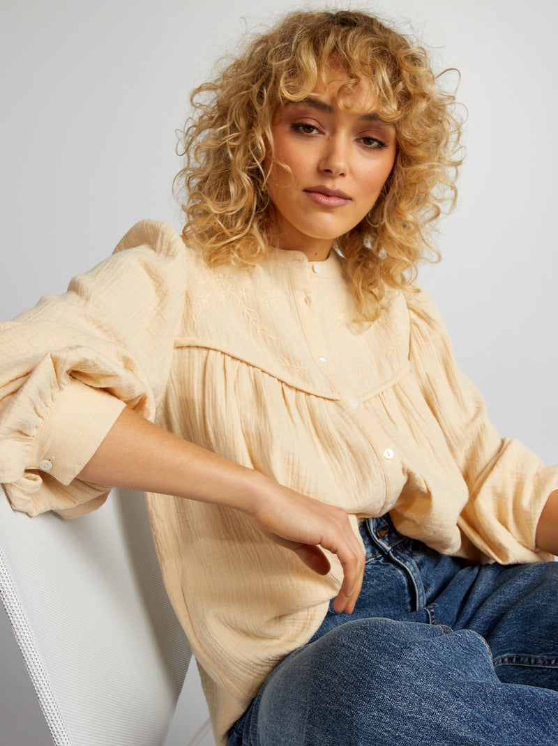 Camisa bohemia BLANCO - Kiabi