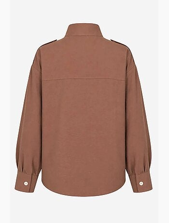 Camisa casual abotonada con cuello mao mixray