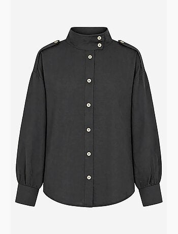 Camisa casual abotonada con cuello mao mixray