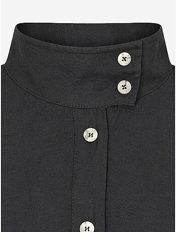 Camisa casual abotonada con cuello mao mixray