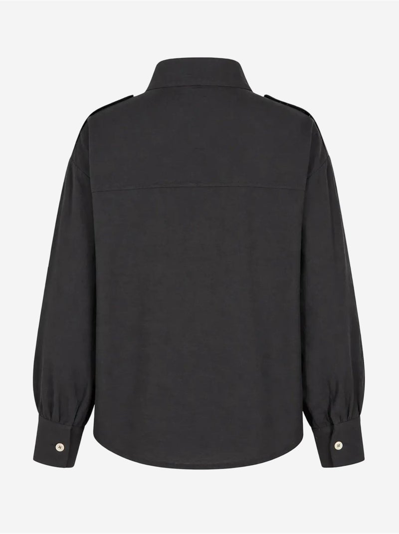 Camisa casual abotonada con cuello mao mixray Negro - Kiabi