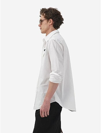 Camisa casual de algodón de manga larga con bolsillo giesto