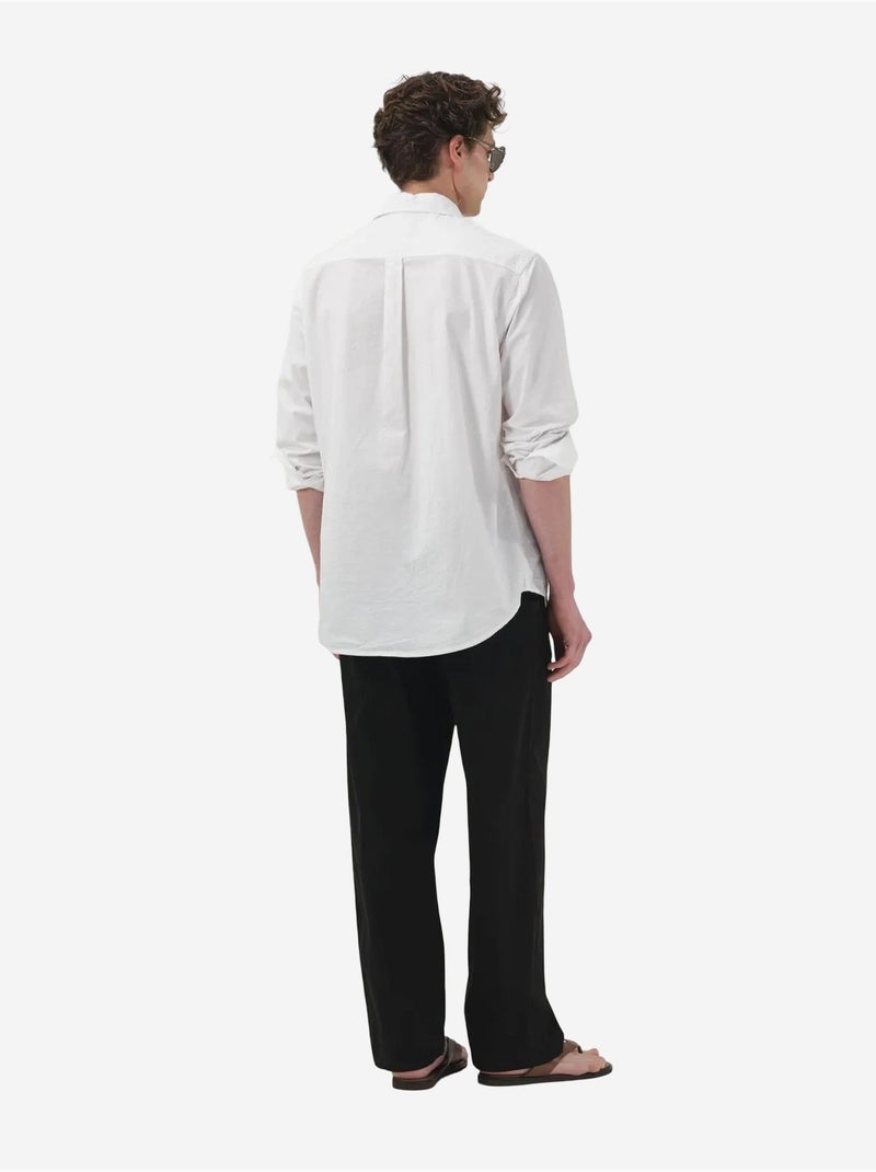 Camisa casual de algodón de manga larga con bolsillo giesto Blanco - Kiabi