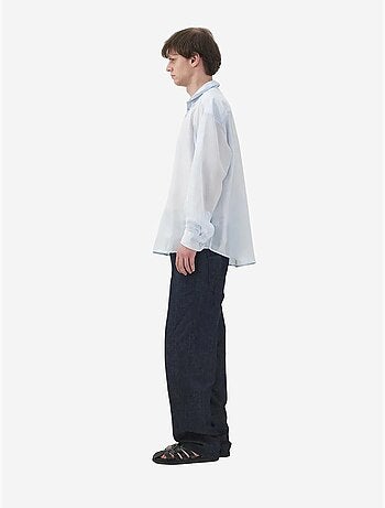 Camisa casual de manga larga de corte relajado con detalle anudado giesto