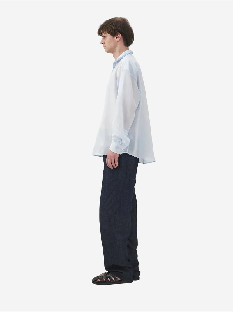 Camisa casual de manga larga de corte relajado con detalle anudado giesto Azul pastel - Kiabi