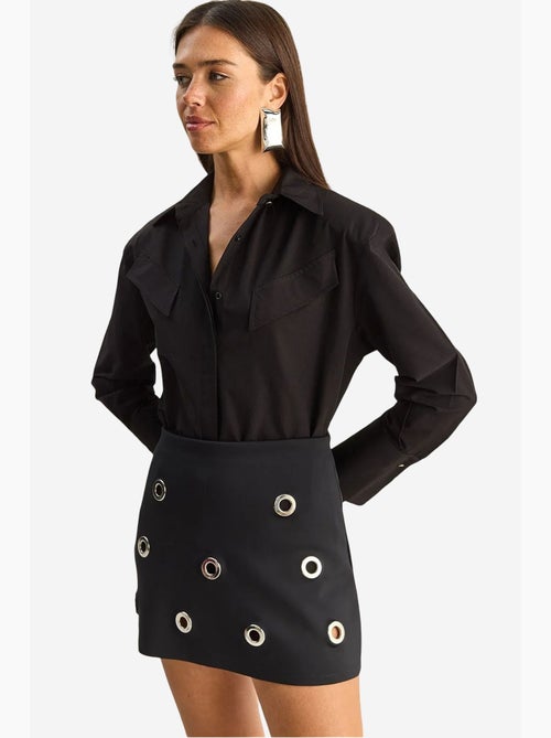 Camisa casual de popelín con botones, manga larga y bolsillo lucci - Kiabi Camisa casual de popelín con botones, manga larga y bolsillo lucci - Kiabi