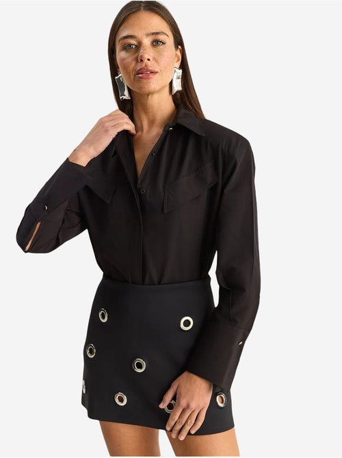 Camisa casual de popelín con botones, manga larga y bolsillo lucci - Kiabi Camisa casual de popelín con botones, manga larga y bolsillo lucci - Kiabi