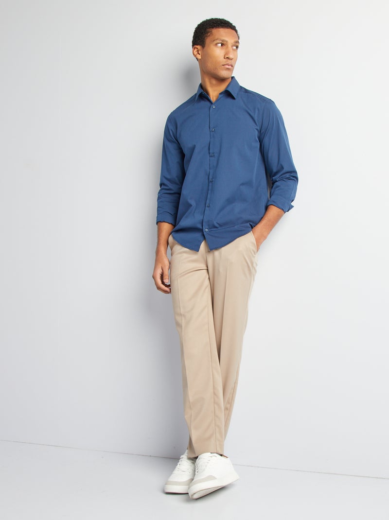 Camisa clásica lisa AZUL - Kiabi