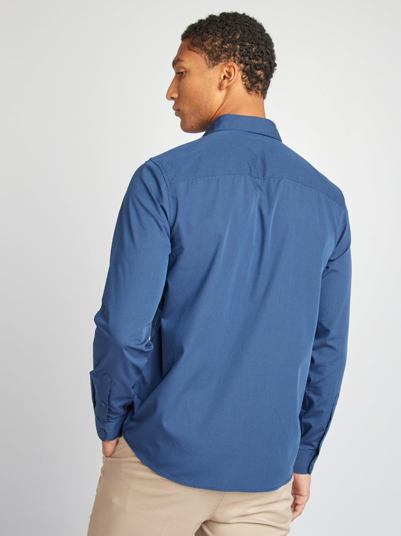Camisa clásica lisa AZUL - Kiabi