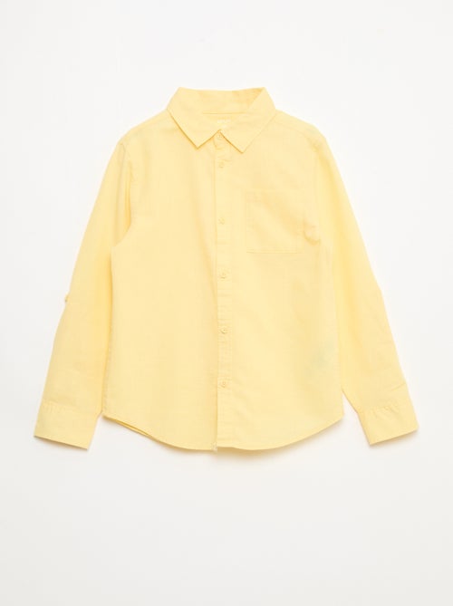 Camisa con bolsillo y mangas remangables - Kiabi