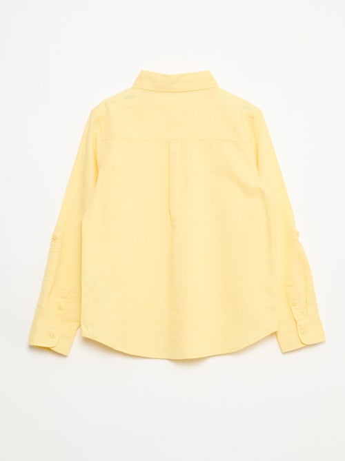 Camisa con bolsillo y mangas remangables - Kiabi