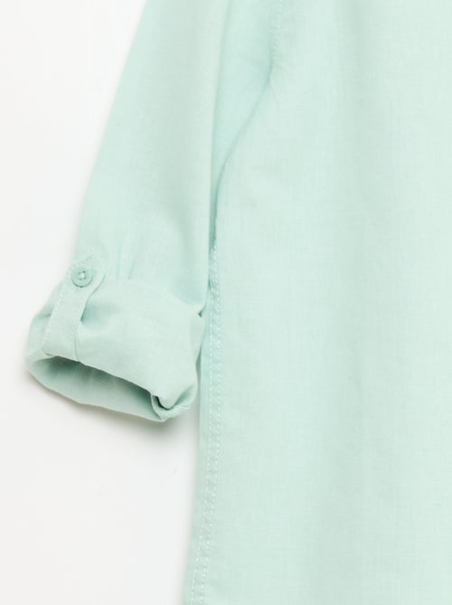 Camisa con bolsillo y mangas remangables - Kiabi